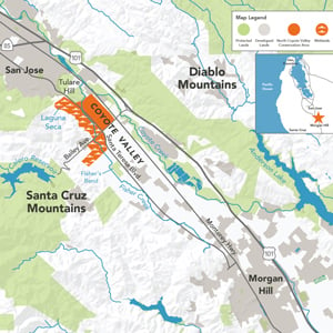 Map of North Coyote Valley conservation transaction area.