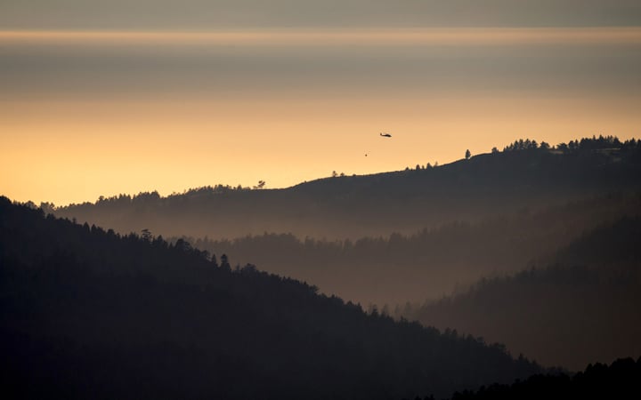 Helicopter from CAL FIRE over the Santa Cruz Mountains