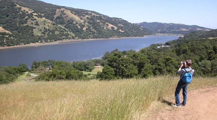 A view of Coyote Lake from the trail.